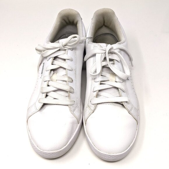 Puma Womens White Smash Sneakers Perforated 8.5 in box - Picture 2 of 16